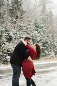 KB engaged 151 200x300 - Kelsey + Brian - Snowy Mountain Engagement