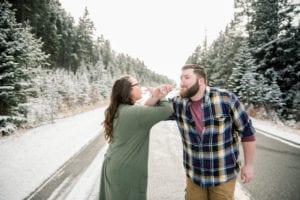 KB engaged 198 300x200 - Kelsey + Brian - Snowy Mountain Engagement